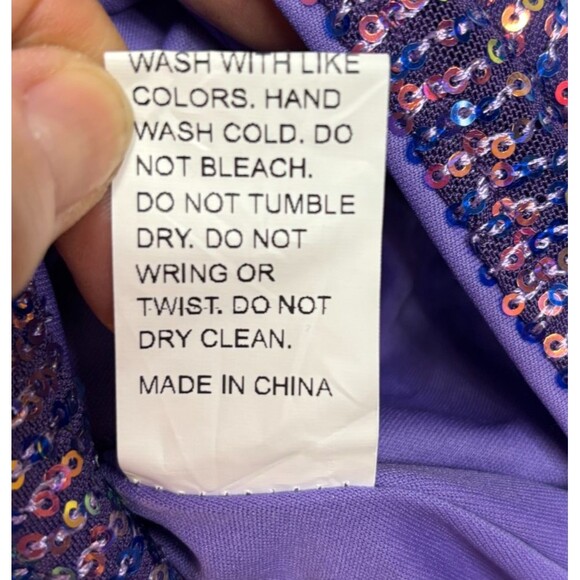 Shein Sequin Cowl Neck Spaghetti Strap Dress Womens S Lavender Glam Retro NWOT - Picture 9 of 9